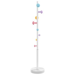 vidaXL mēteļu pakaramais, balts, 172 cm, pulverkrāsota dzelzs