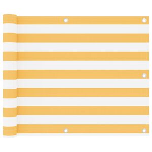 vidaXL balkona aizslietnis, 75x300 cm, balts un dzeltens audums