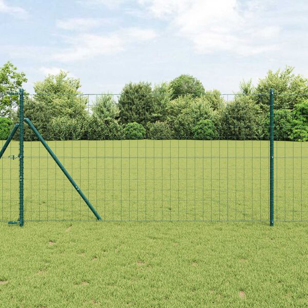 vidaXL Eiropas žogs Zaļa 1.2 x 25 m PVC pārklāts dzelzs