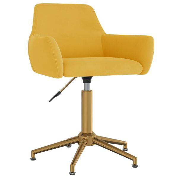 vidaXL grozāms virtuves krēsls, dzeltens samts