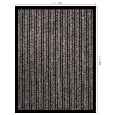 vidaXL durvju paklājs, svītrains, bēšs, 60x80 cm