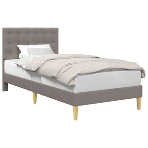vidaXL Gultas rāmis ar galvas klāju Pelēkbrūna 90 x 190 cm Audums