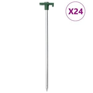 vidaXL telts mietiņi, 24 gab., 25 cm, 7 mm, cinkots tērauds un PP