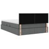 vidaXL Gulta ar uzglabā&scaron;anas vietu un LED Tum&scaron;i pelēks 140 x 200 cm