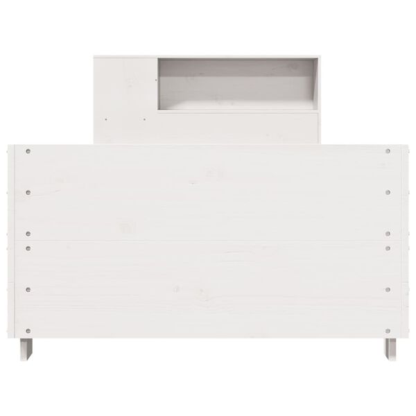 vidaXL gulta bez matrača, balts, 90x190 cm, priedes masīvkoks