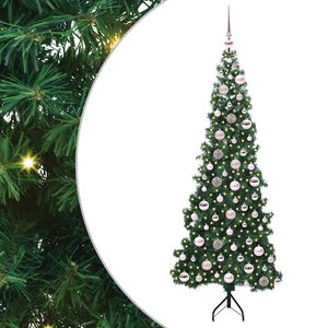 vidaXL Stūra mākslīgais Ziemassvētku koks Zaļa 180 cm PVC un metāls