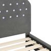 vidaXL Bērnu gultas rāmis ar galvgali Tum&scaron;i pelēks 90 x 200 cm Samts