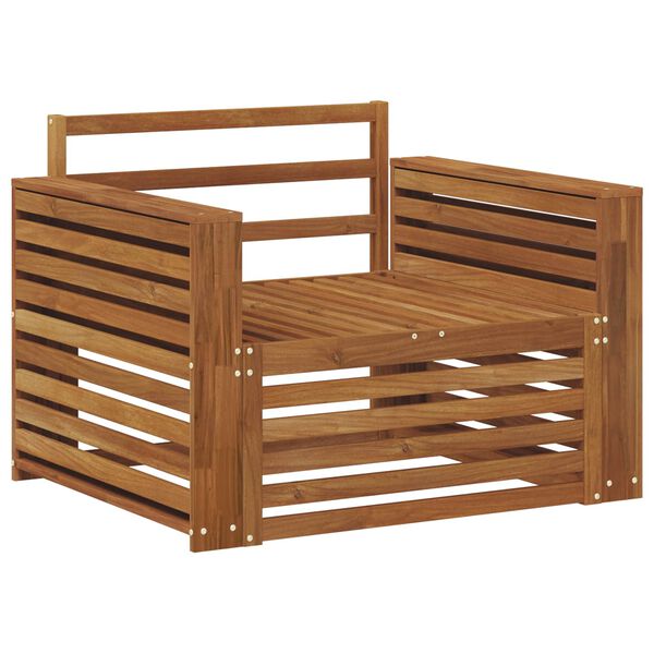 vidaXL 2 Gabals Dīvāns ar rokām Cietā akācijas koks Dabiska