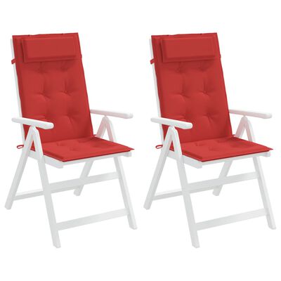 vidaXL dārza krēslu spilveni, 2 gab., sarkans oksforda audums