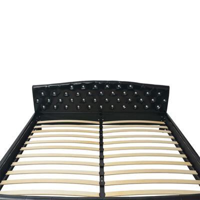 vidaXL gultas rāmis, melns mākslīgā āda, 180x200 cm