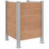 vidaXL Atkritumu tvertnes žogs Brūna 85 x 85 x 115 cm Alumīnijs un WPC