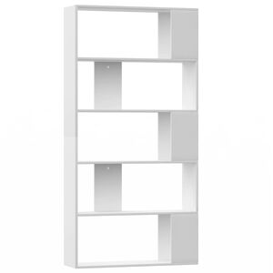 vidaXL grāmatu plaukts, 80x24x159 cm, balta, inženierijas koks