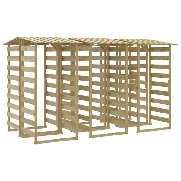 vidaXL pergola ar jumtu, 6 gab., 100x90x200 cm, impregnēta priede