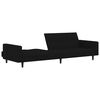 vidaXL 2-vietīga dīvāngulta ar soliņu, melns mikro&scaron;ķiedras audums