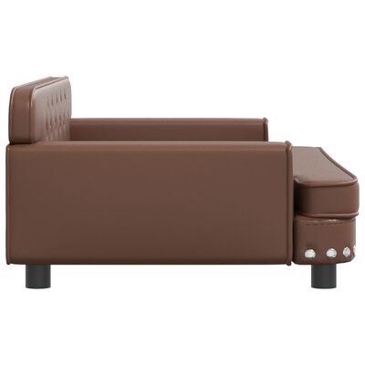 vidaXL bērnu dīvāns, brūns, 90x53x30 cm, mākslīgā āda