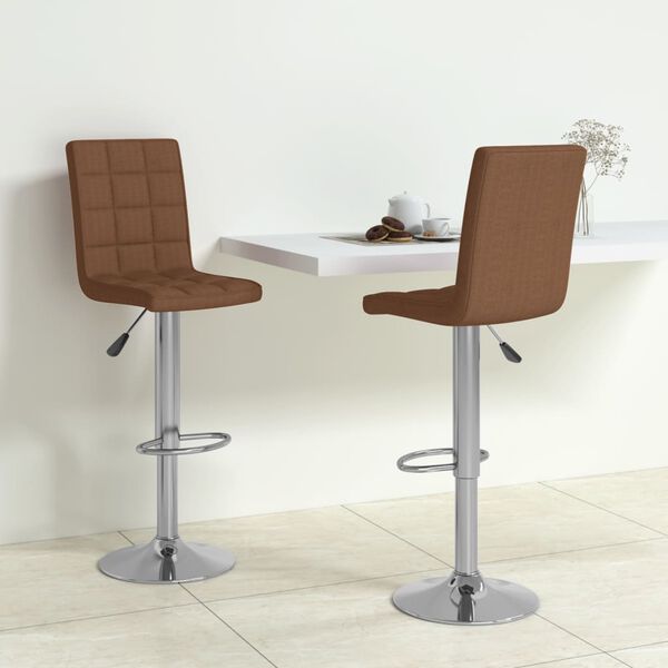 vidaXL bāra krēsli, 2 gab., brūns audums
