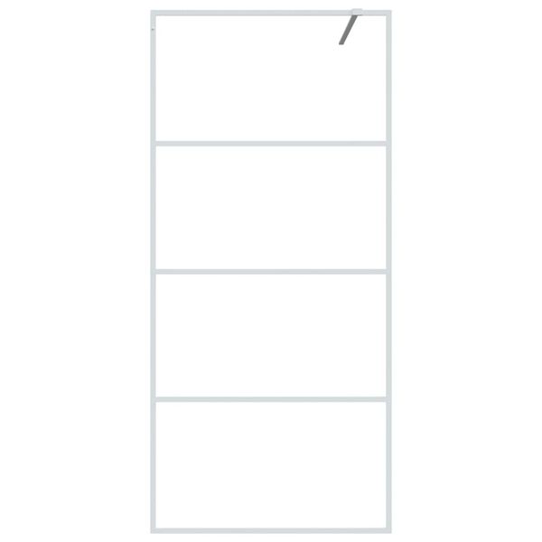 vidaXL du&scaron;as siena, 90x195 cm, caurspīdīgs ESG stikls, balta