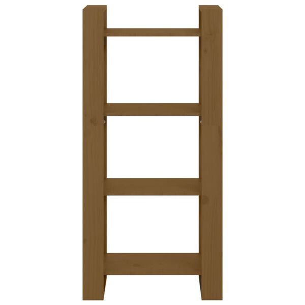 vidaXL grāmatu plaukts, medus brūns, 60x35x125 cm, masīvkoks