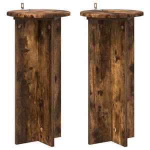 vidaXL Augu statīvs 2 pcs Kūpināts ozols 29,5 x 29,5 x 60 cm