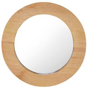 vidaXL sienas spogulis, 40 cm, apaļ&scaron;, tīkkoks
