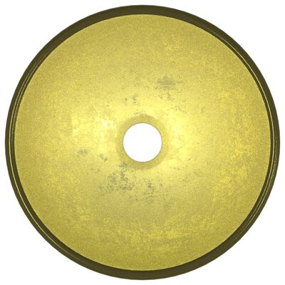 vidaXL izlietne, 30x12 cm, zelta krāsa, rūdīts stikls