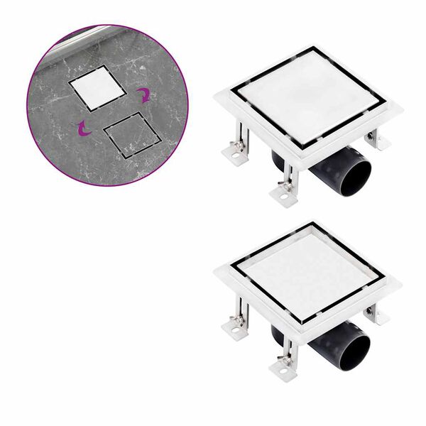 vidaXL du&scaron;as noteka ar pārsegu, 15x15 cm, nerūsējo&scaron;s tērauds