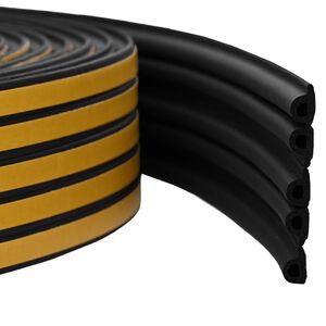 vidaXL Pa&scaron;līmējo&scaron;ā loga blīve Melns 9 x 6 mm 12 m EPDM putas