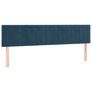 vidaXL gultas galvgaļi, tum&scaron;i zili, 160x5x78/88 cm, samts