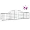 vidaXL arkveida gabiona grozi, 9 gb., 200x30x40/60 cm, cinkota dzelzs