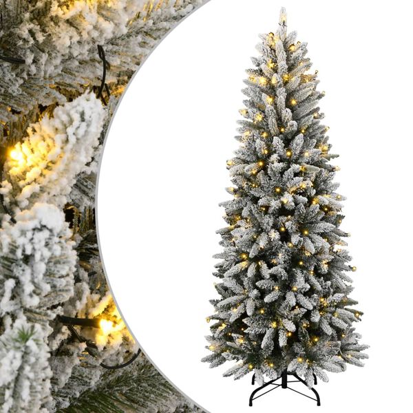 vidaXL mākslīgā Ziemassvētku egle ar sniegu, 240 cm, 300 LED