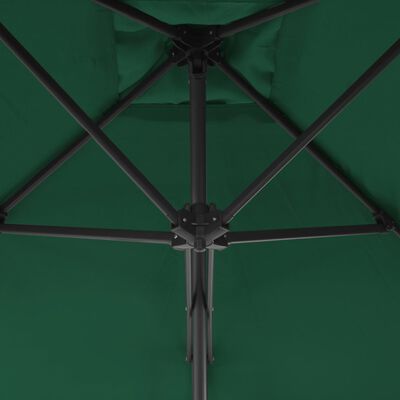 vidaXL dārza saulessargs ar tērauda kātu, 300 cm, zaļš