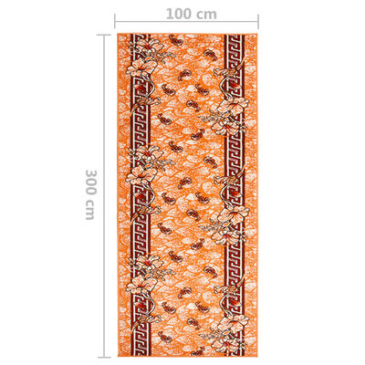 vidaXL paklāja celiņš, BCF, sarkanbrūns, 100x300 cm