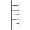 vidaXL dvieļu pakaramais, kāpnes ar 5 līmeņiem, melns, 58x175 cm, dzelzs
