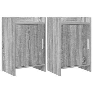 vidaXL Nakts skapī&scaron;i 2 pcs Pelēks Sonoma 40 x 30 x 60 cm