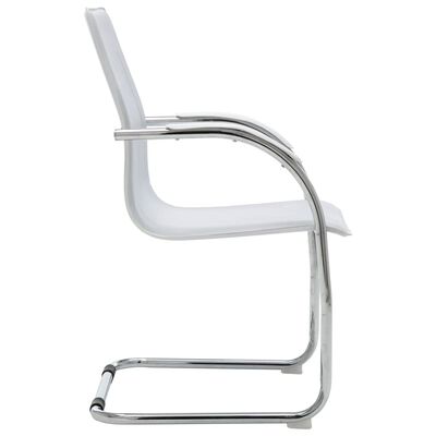 vidaXL konsoles biroja krēsls, balta mākslīgā āda