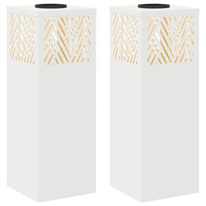vidaXL Saules LED ceļa gaisma 2 gab. Silti balts 18 x 18 x 50 cm