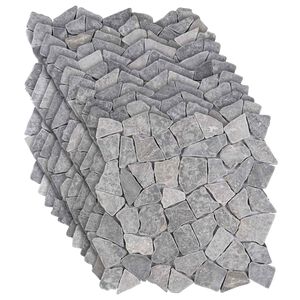 vidaXL Mozaīkas Flīzes Gai&scaron;i pelēka 30 x 30 cm Marmors