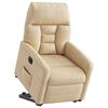 vidaXL elektrisks krēsls, krēmkrāsas mikro&scaron;ķiedras audums