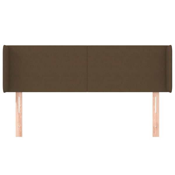 vidaXL galvgalis ar malām, 147x16x78/88 cm, tumši brūns audums