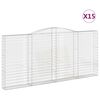 vidaXL arkveida gabiona grozi, 15 gb. 400x30x180/200cm cinkota dzelzs