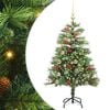 vidaXL Mākslīgā Ziemassvētku eglīte Zaļa 150 cm PVC un metāls