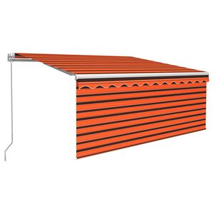 vidaXL izvelkama markīze ar žalūziju un LED, 3,5x2,5 m, oranži brūna