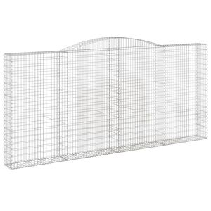 vidaXL arkveida gabiona grozs, 400x30x180/200 cm, cinkota dzelzs