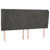 vidaXL galvgalis ar malām, 203x23x118/128 cm, tum&scaron;i pelēks samts