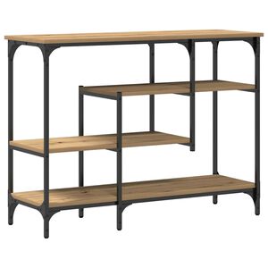 vidaXL Konsoles galds ar plauktu amatnieku ozola 100 x 35 x 75 cm