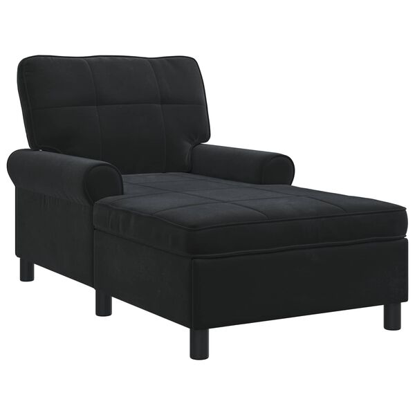vidaXL &Scaron;eiss Lounge ar spilvenu Melna 91 x 157 x 91 cm Samts