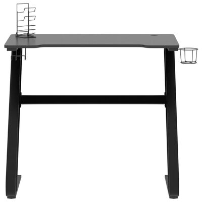 vidaXL datorspēļu galds, ZZ-formas kājas, melns, 90x60x75 cm