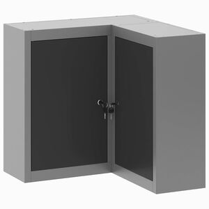 vidaXL Rīku skapis ar plauktu Melns un pelēks 55 x 55 x 55 cm Tērauds