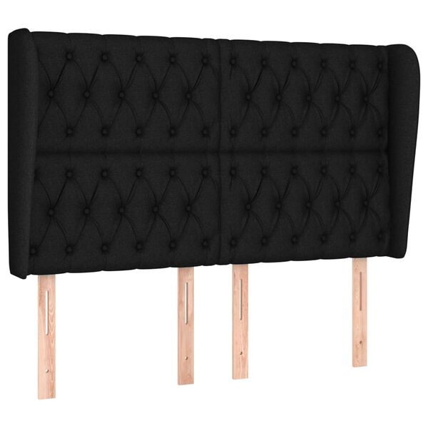 vidaXL galvgalis ar malām, 163x23x118/128 cm, melns audums