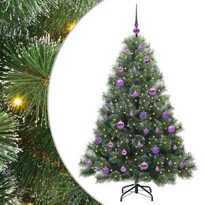 vidaXL Mākslīgā Ziemassvētku eglīte su 150 LED Zaļa 150 cm PE un PVC